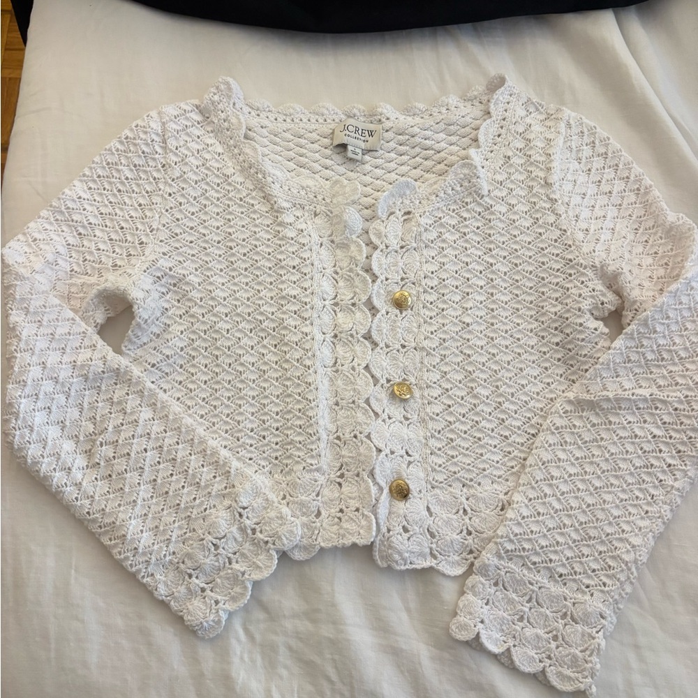 J. Crew Women's White Lace Cardigan